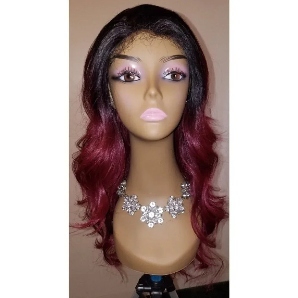 Synthetic Long beach wave burgundy wig